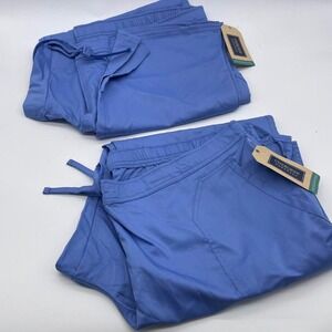 2- Cherokee 2XL Blue‎ scrub pants with elastic waist and drawstring